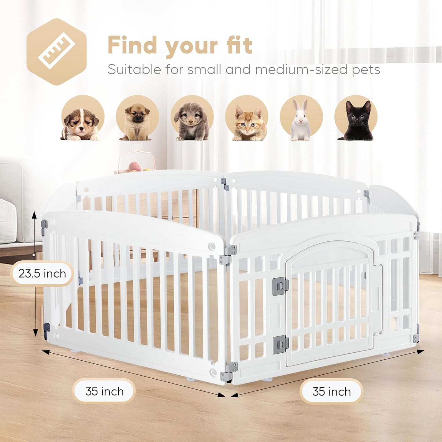 Dog Playpen Secure Foldable Fence