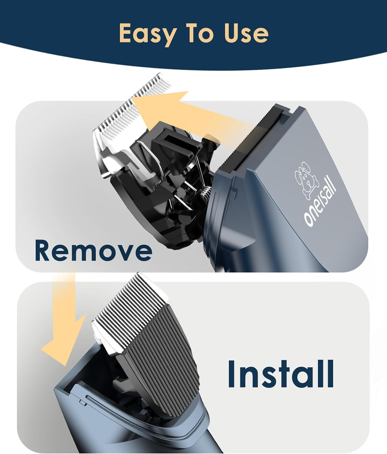 Quiet Cat Clippers for Matted & Long Hair, 2-Speed Cordless Pet Shaver Grooming Kit for Cats, Small Dogs & Animals (Blue)