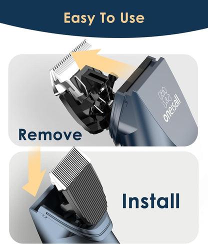 Quiet Cat Clippers for Matted & Long Hair, 2-Speed Cordless Pet Shaver Grooming Kit for Cats, Small Dogs & Animals (Blue)