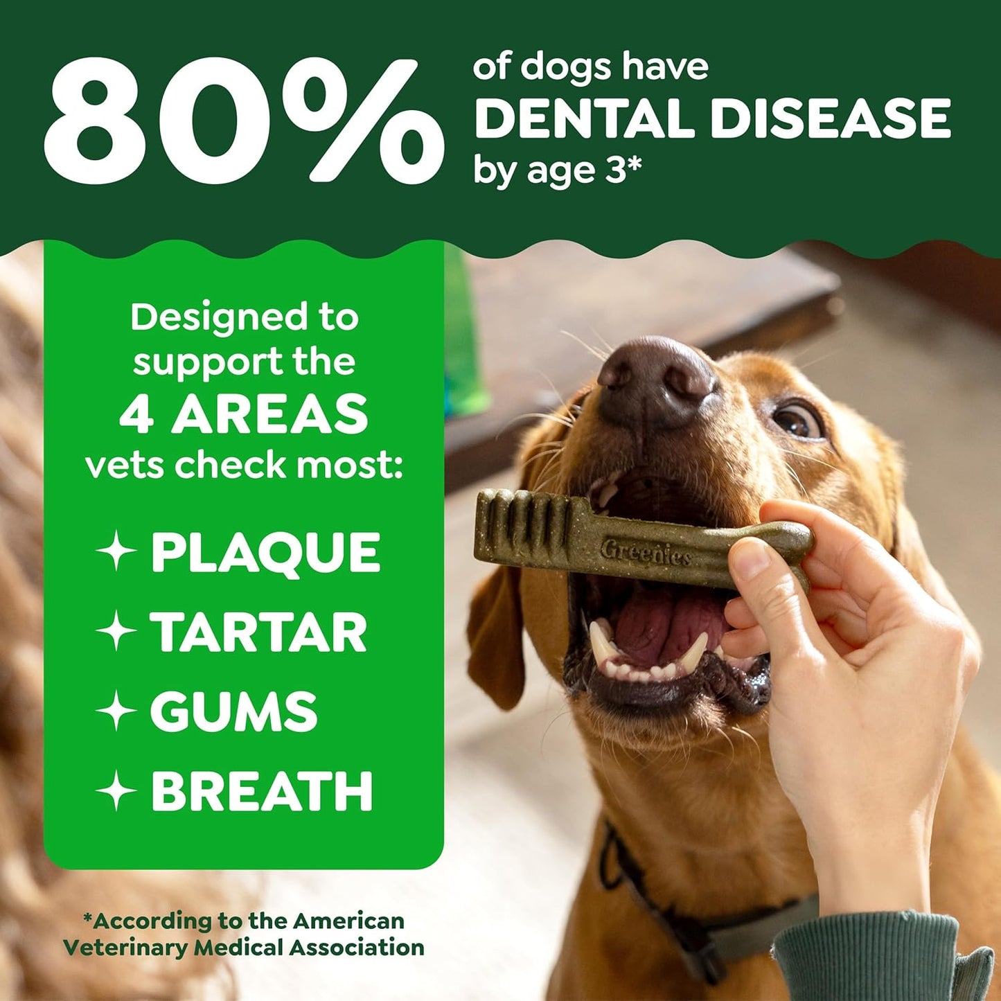 Greenies Veterinarian-Recommended Adult Natural Dental Dog Treats Large Size, Dog Dental Chews, Original Flavor, 54 Oz. Pack, 34 Count
